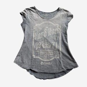 Hard Rock Cafe Blue Graphic Tee Womens Small Couture Shirt